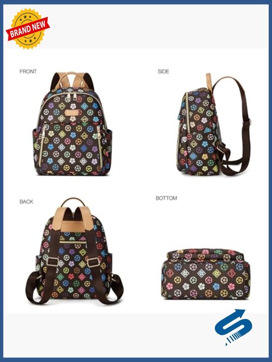 Mini Backpack Purse for Women, Travel Daypack Handbag Casual Backpack 2pcs Set main image 5
